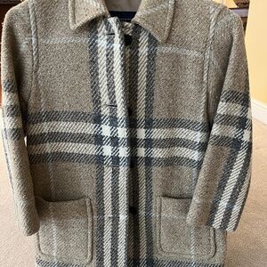 Burberry Traditional Check Print  Wool Car Coat